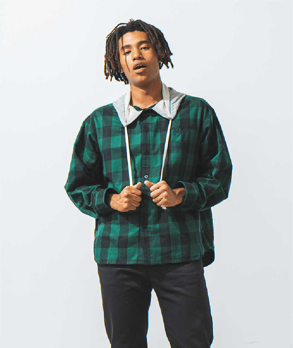 OFFSHORE × JM HOOD FLANNEL SHIRT