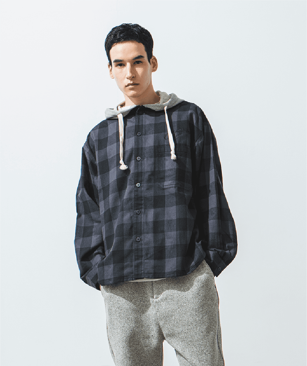 OFFSHORE × JM HOOD FLANNEL SHIRT