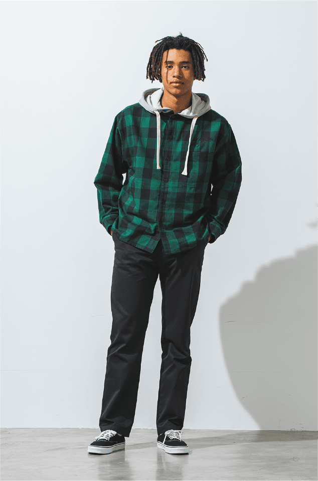 OFFSHORE × JM HOOD FLANNEL SHIRT