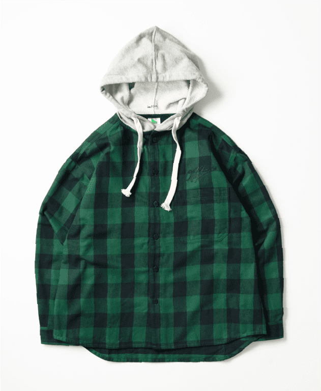 OFFSHORE × JM HOOD FLANNEL SHIRT