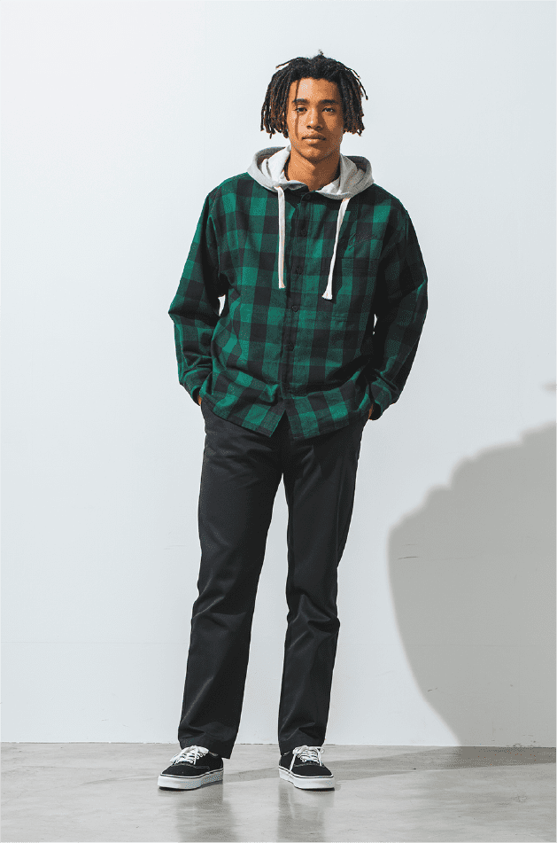 OFFSHORE × JM HOOD FLANNEL SHIRT
