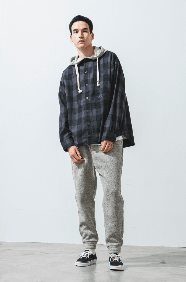 OFFSHORE × JM HOOD FLANNEL SHIRT