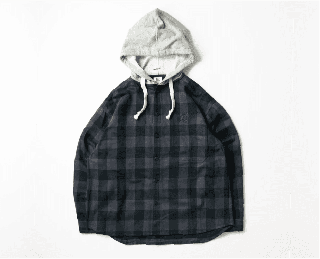 OFFSHORE × JM HOOD FLANNEL SHIRT